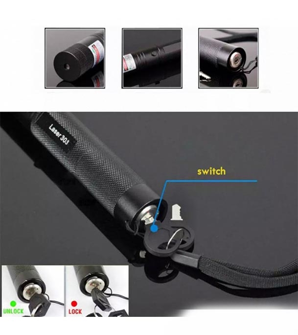 Buy Laser Pointer Rechargeable Green Adjustable Burn Match JD-303 Online