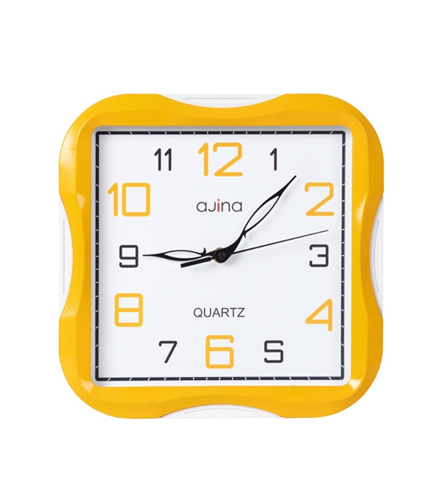 Buy Turban SQ Curve Wall Clock Yellow Online