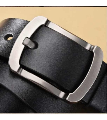 Picture of Genuine Leather Belt Black Color With Round Style