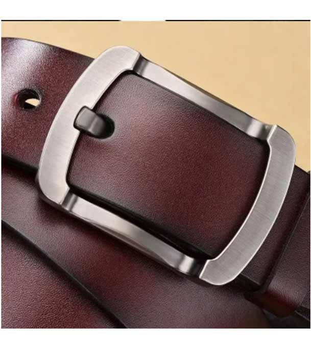 Picture of Genuine Leather Belt Chocolate Color With Round Style
