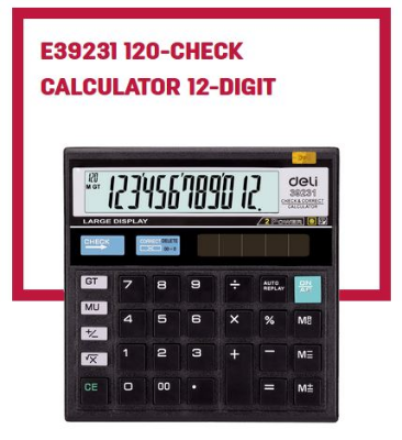 Picture of Deli E39231 Desktop Calculator 12 Digits dual Power